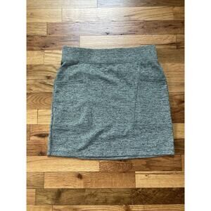 Toad & Co Eco Knit Skirt Pull On A-Line Heathered Green Sweater Knit Size XS